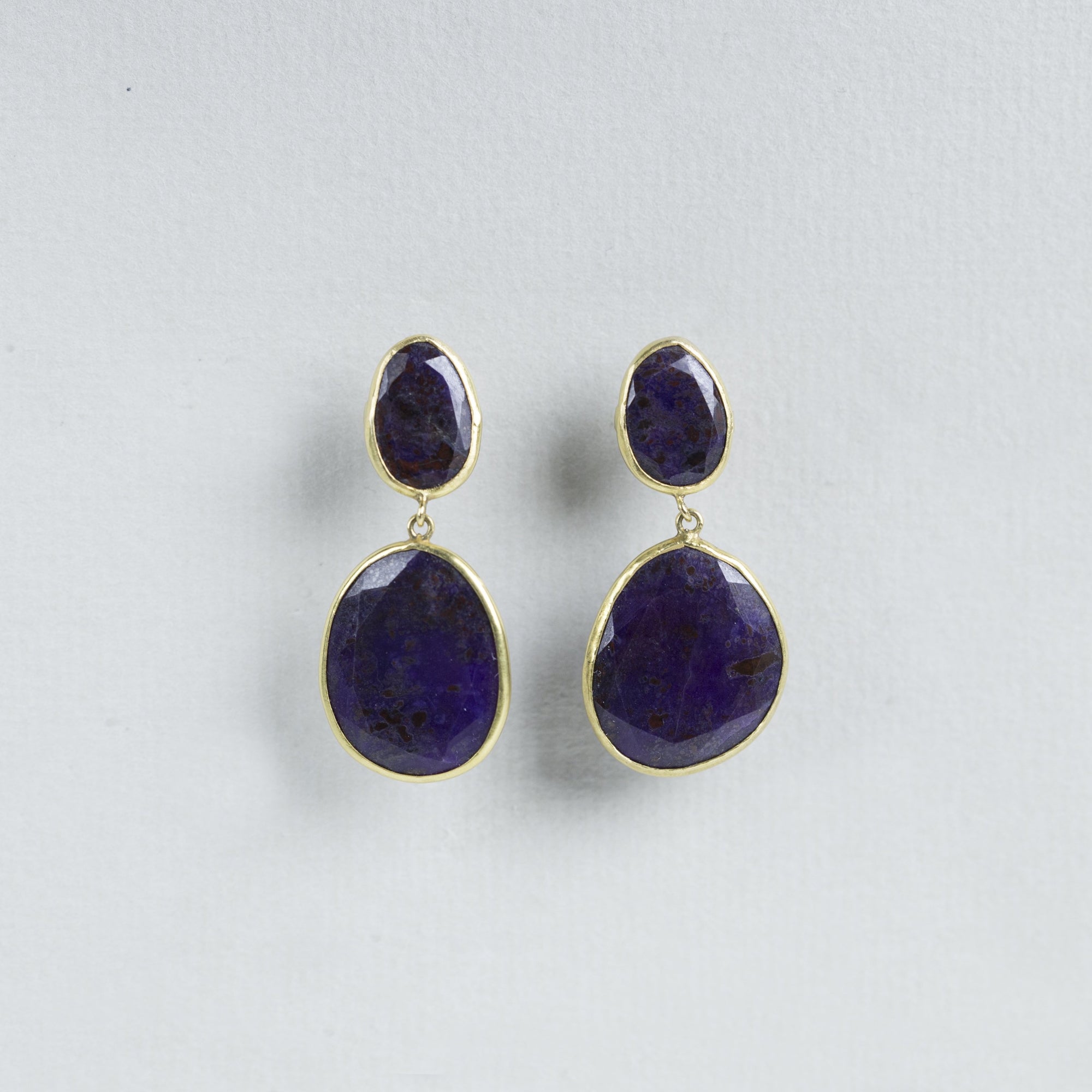 Amethyst Medium Double Earrings