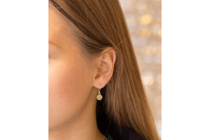 Gold Disc Drop Earrings