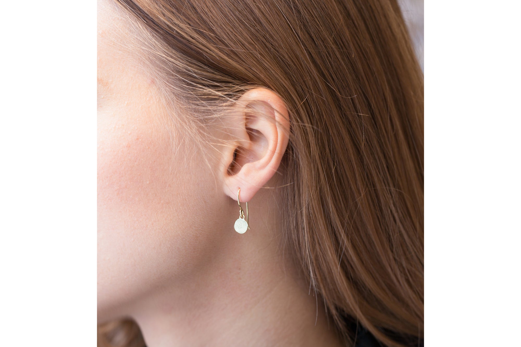 Gold Disc Drop Earrings