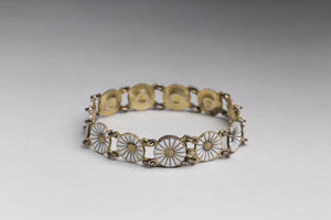 George Jensen White Enamel Daisy Bracelet