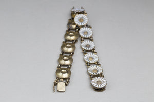 George Jensen White Enamel Daisy Bracelet