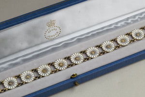 George Jensen White Enamel Daisy Bracelet