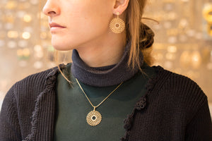 Gold Lace Necklace and Earrings