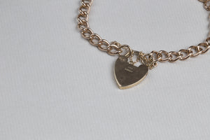 Vintage 9ct Gold Heart Bracelet