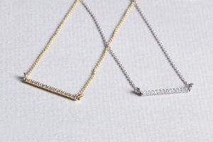 Linear Bar Diamond Necklace