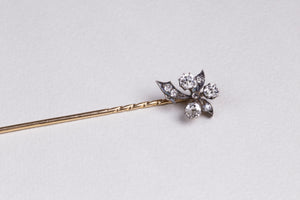 Victorian Flower Stickpin with Diamonds