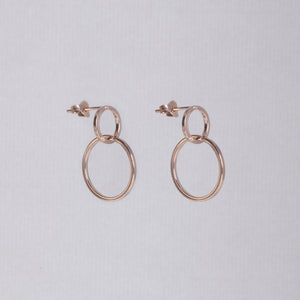 Double Circle Drop Stud Earrings