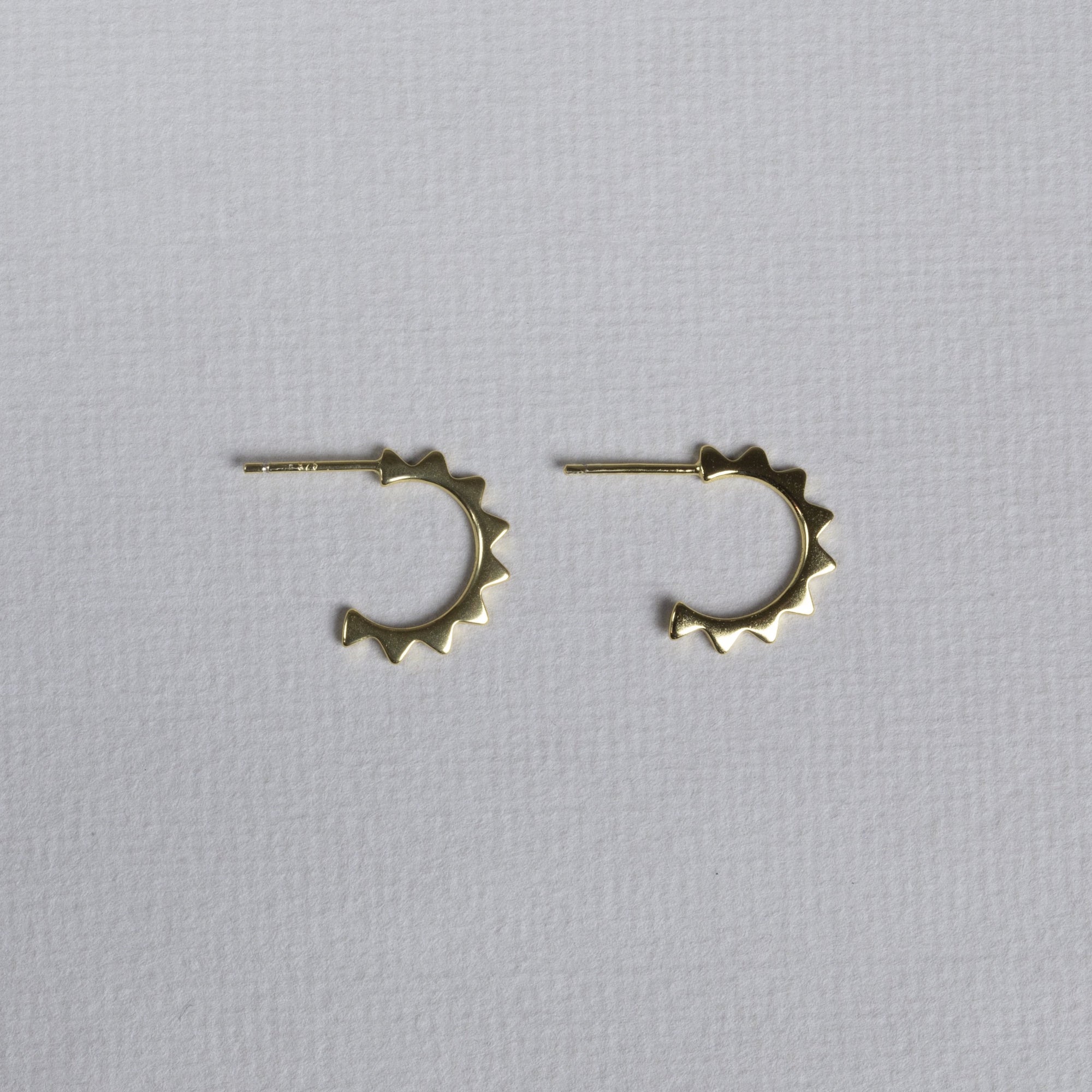 Mini Gold-plated Sun Hoop Earrings