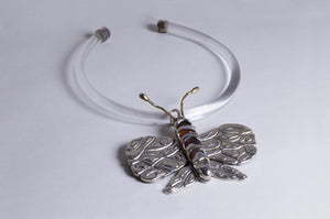 Silver Butterfly Choker Necklace