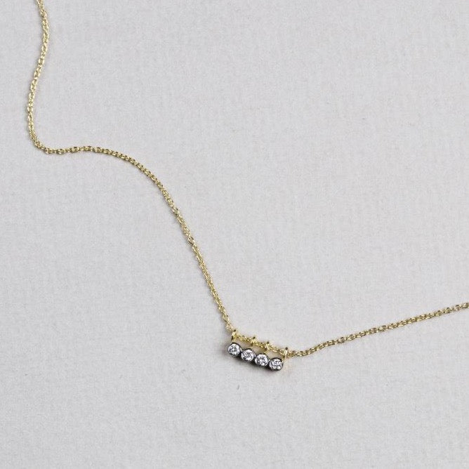 18ct Gold Necklace with Black Gold and White Diamonds