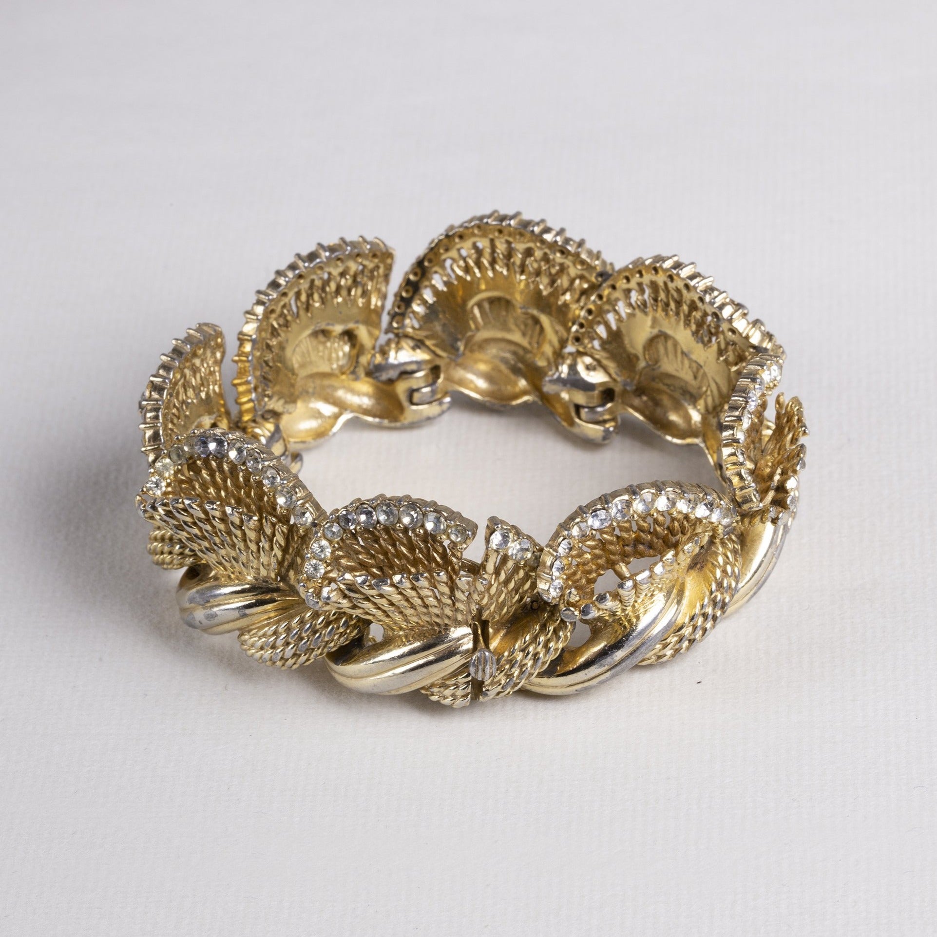 Gold Tone Bracelet with Rhinestones