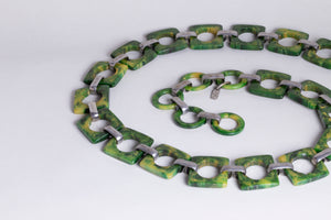 Vintage Green Belt Necklace