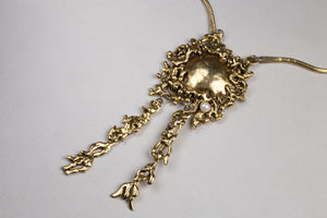 Vintage Gold and Pearl Pendant Necklace