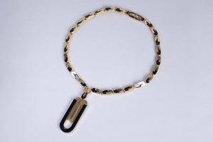 Vintage Gold and Black Enamel Necklace