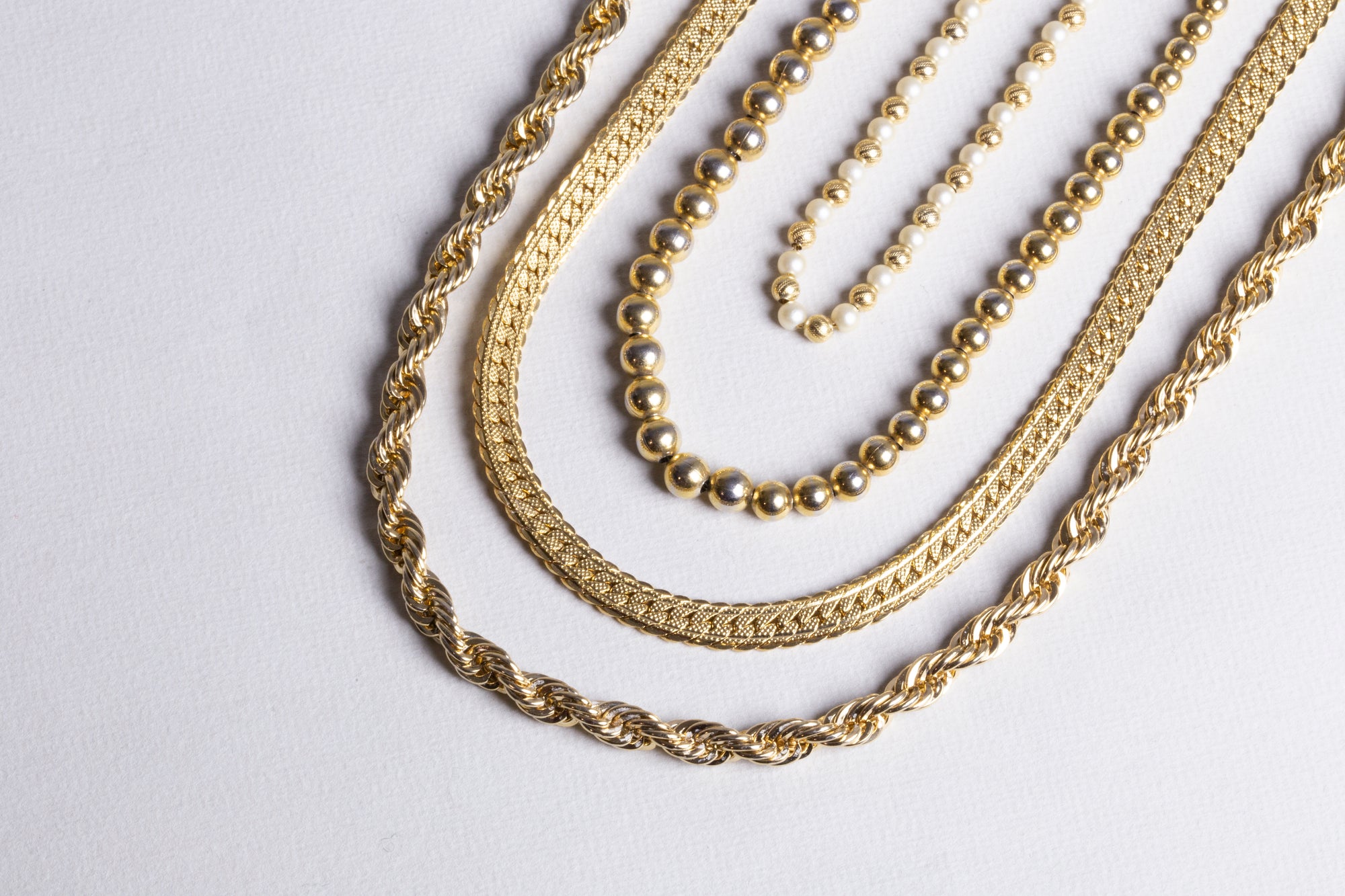 Set of Vintage Gold Necklace