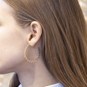 Geometric Cutout Sun Hoop Earrings