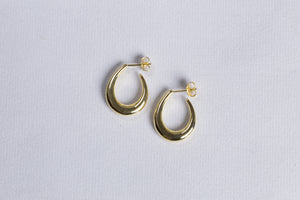 Gold Oval Hoops