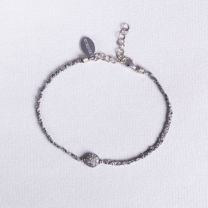 Thread Diamond Disc Bracelet in Silver