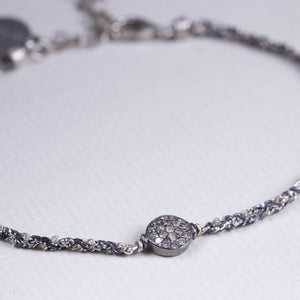 Thread Diamond Disc Bracelet in Silver