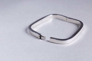 Silver Flat Bangle Bracelet