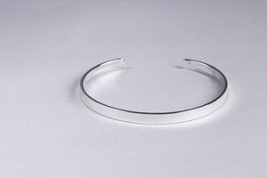 Silver Flat Bangle Bracelet