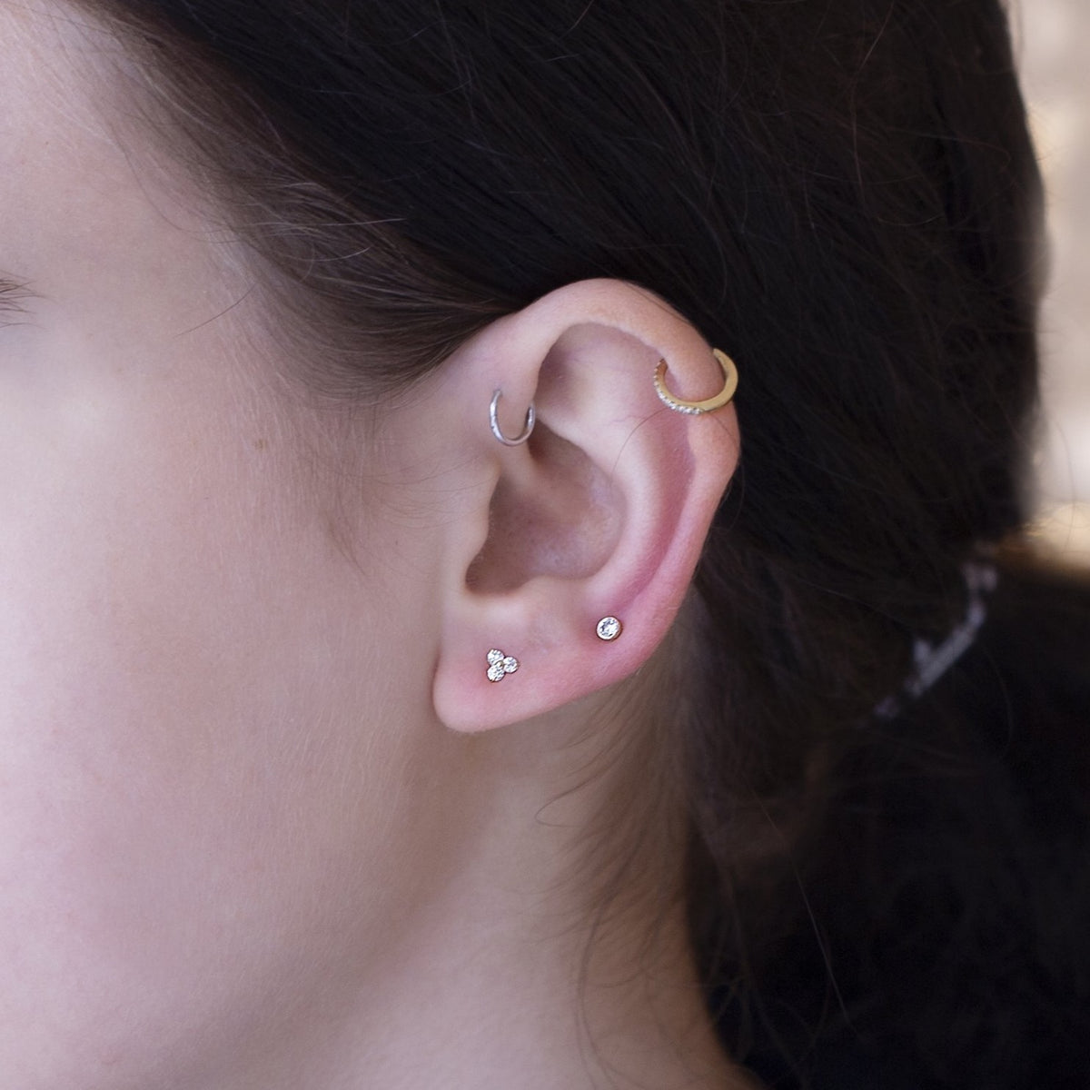 Crystal Triangle Stud Earrings