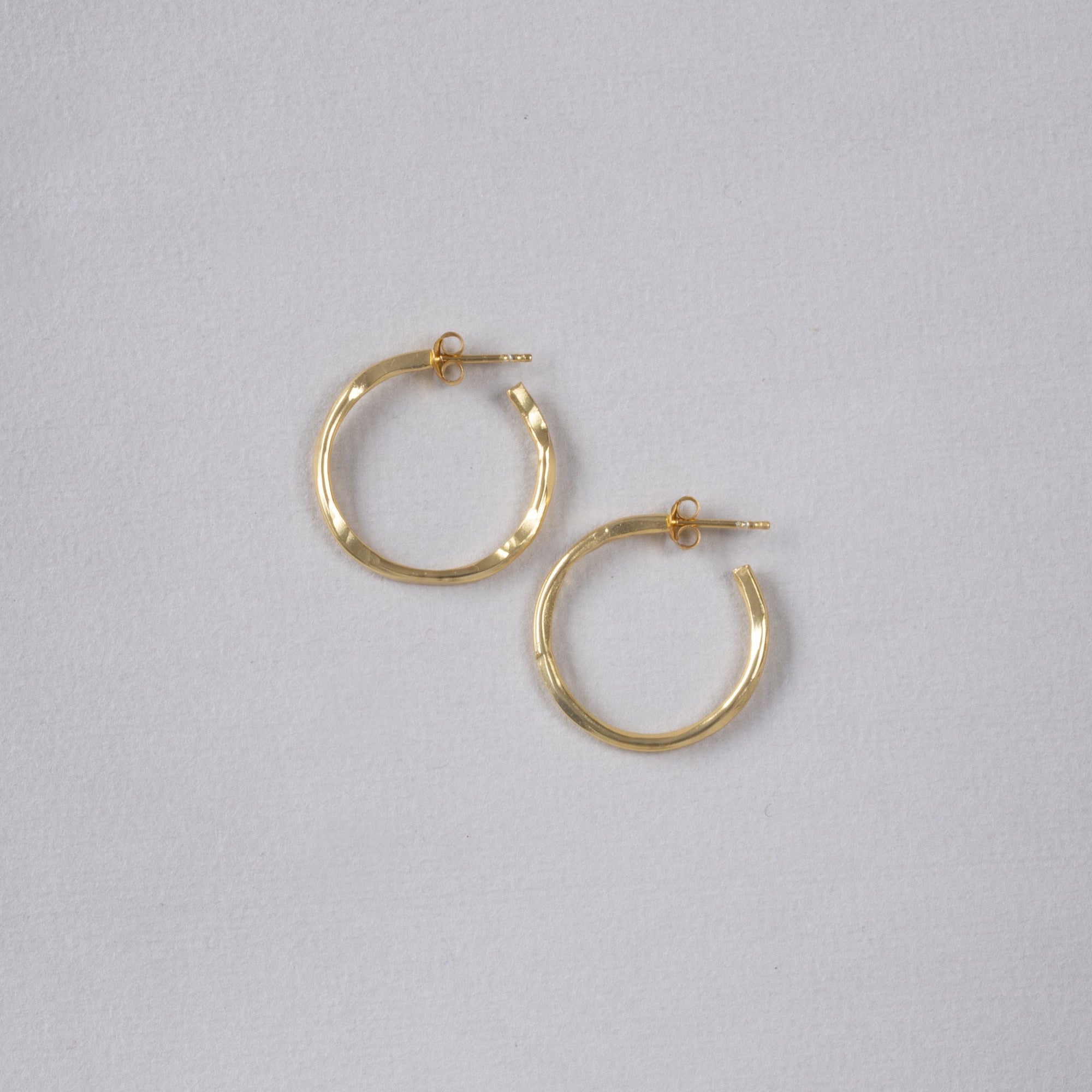 Organic Gold Plated Silver  Hoop Earrings