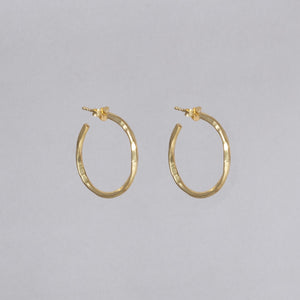 Organic Gold Plated Silver  Hoop Earrings