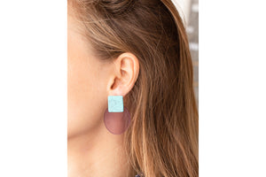 Resin Oval and Square Earrings