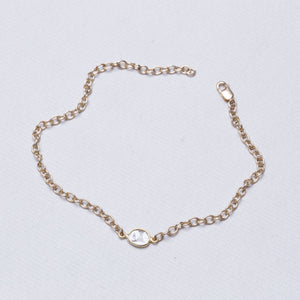 Gold Chain Bracelet with Sliced Diamond #2