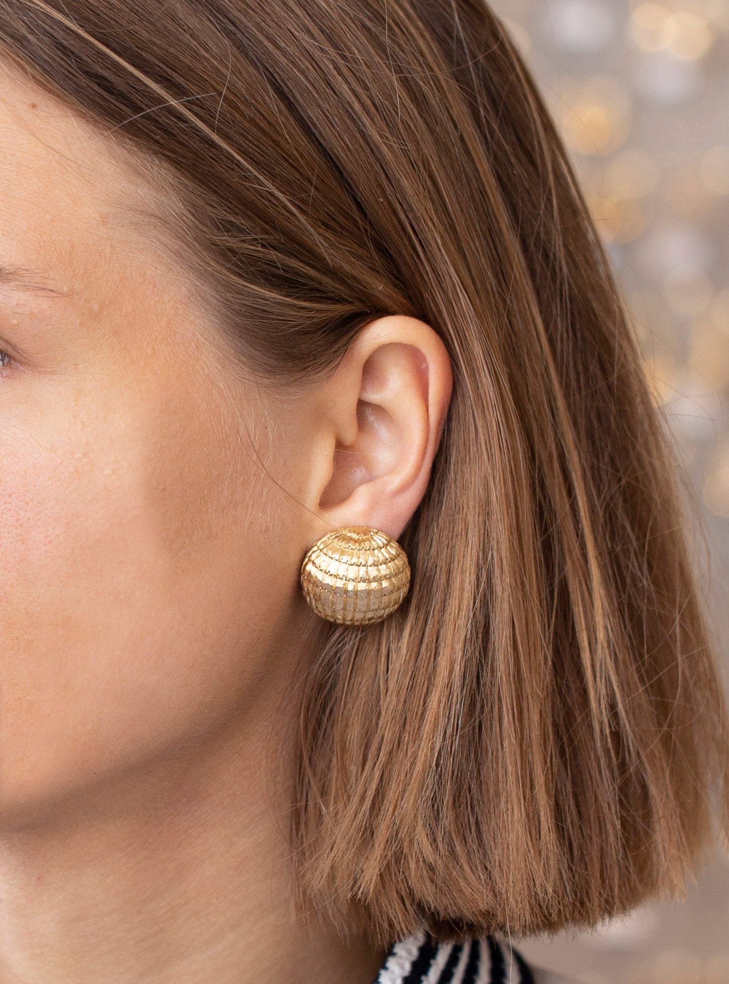 Gold Dome Clip-on Earrings