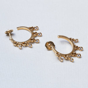 18ct Gold Multi Disc Diamond Hoop Earrings