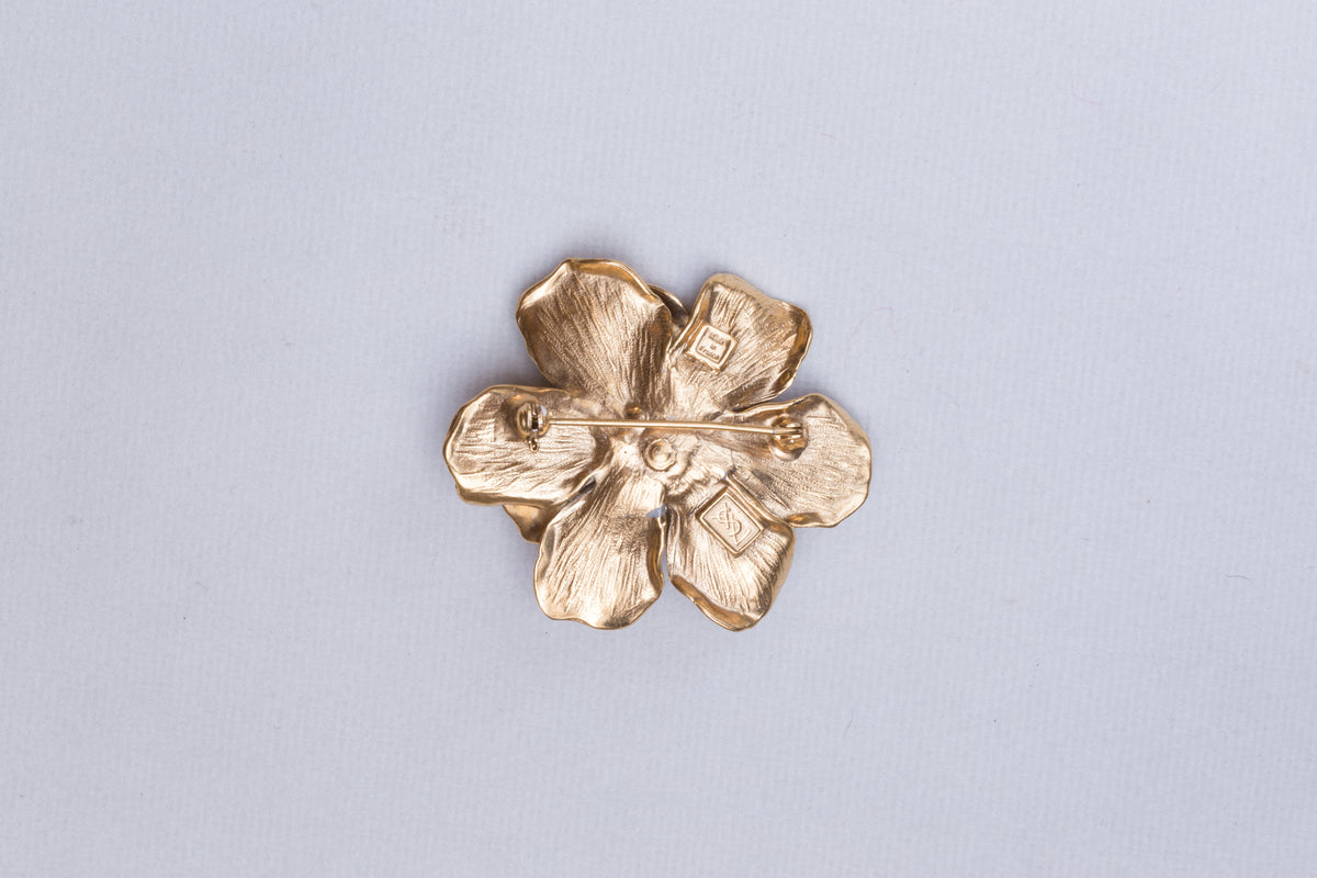 Vintage Flower Pearl Brooch