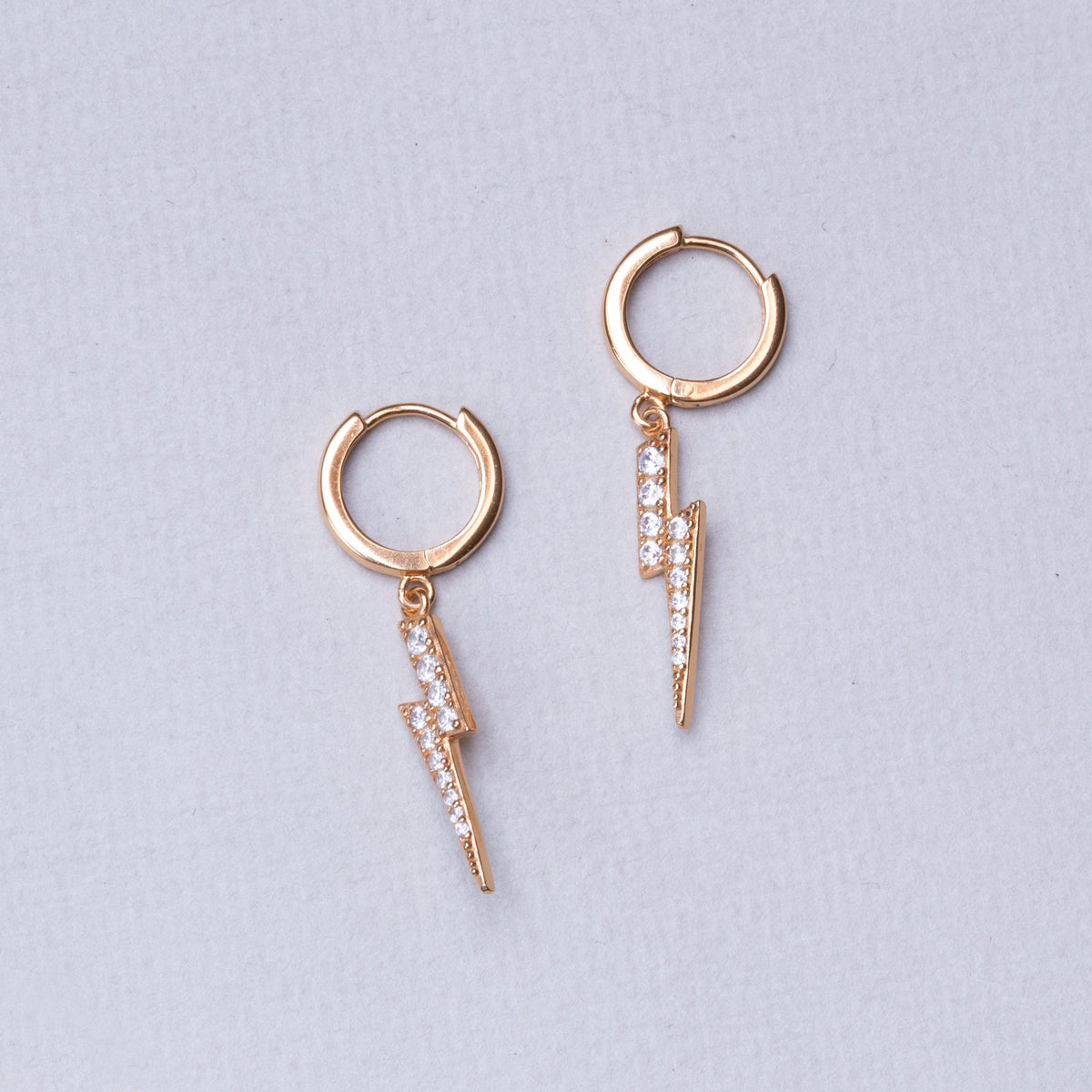 Lightning Bolt Hoop Earrings with Cubic Zirconia