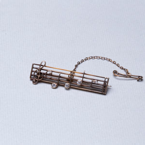 9ct Gold DEARest Music Brooch