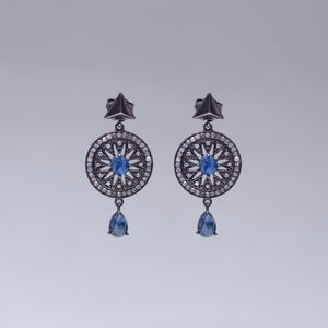 Oxdised Diamonds Stud Earring