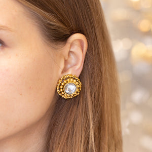 Vintage Gold Bobble Clip-on Earrings