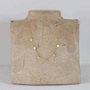 Gold Garland Necklace with Hearts