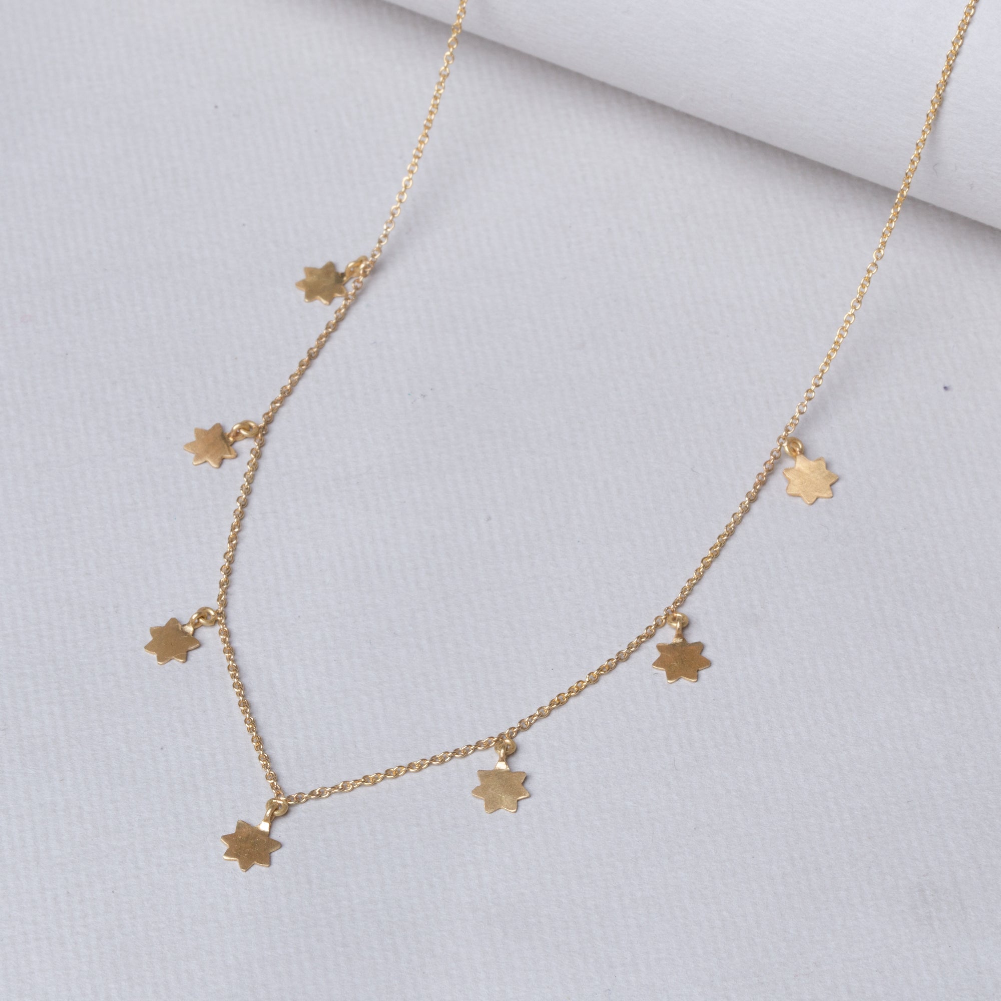 Gold Garland Necklace with Stars