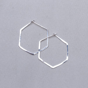 Hexagon Hoop Earrings