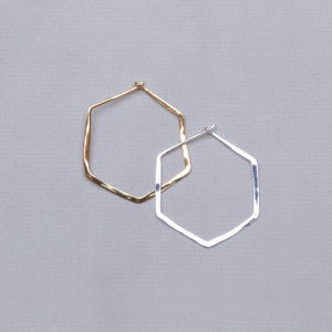 Hexagon Hoop Earrings