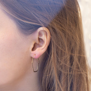 Hexagon Hoop Earrings