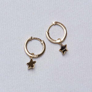 Star Charm Huggie Hoop Earrings