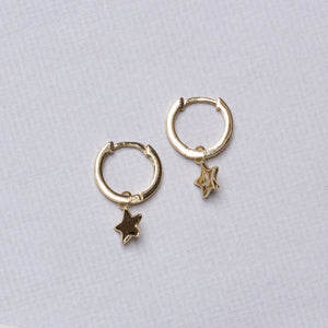 Star Charm Huggie Hoop Earrings