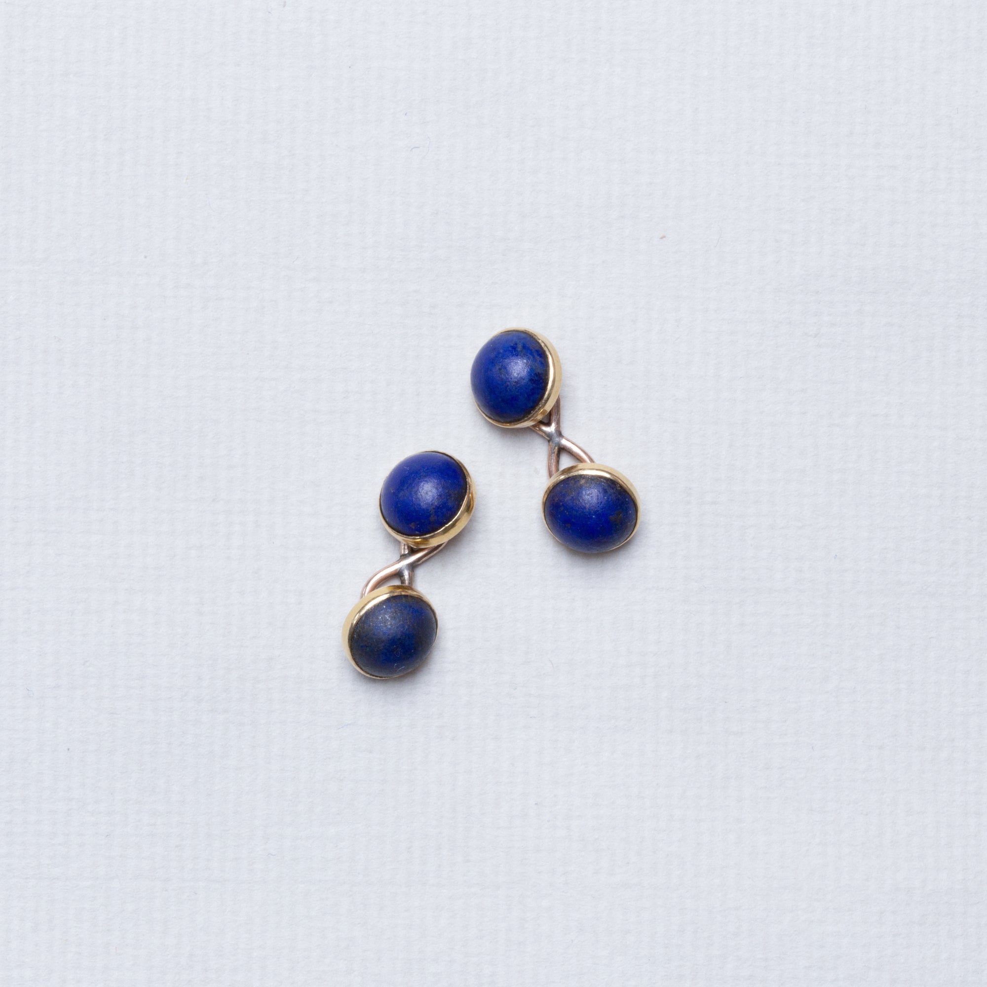 9ct Gold Vintage Lapis Cufflink