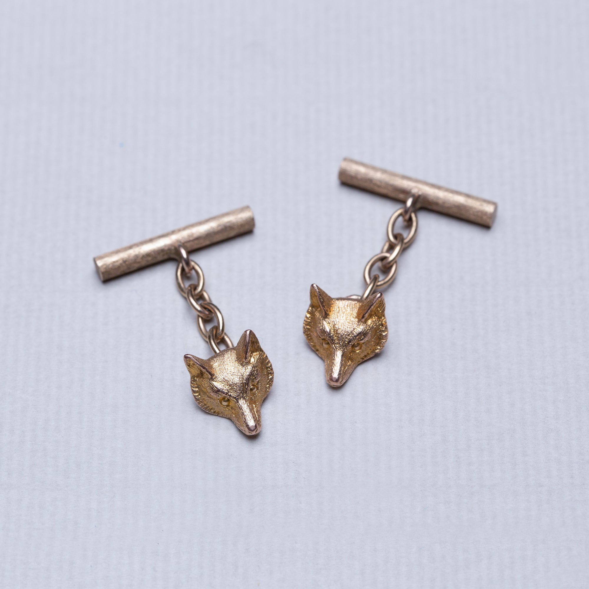 9ct Gold Vintage Fox Cufflink