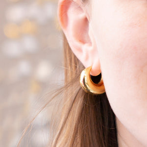 Gold Plated Silver Crescent Hoops