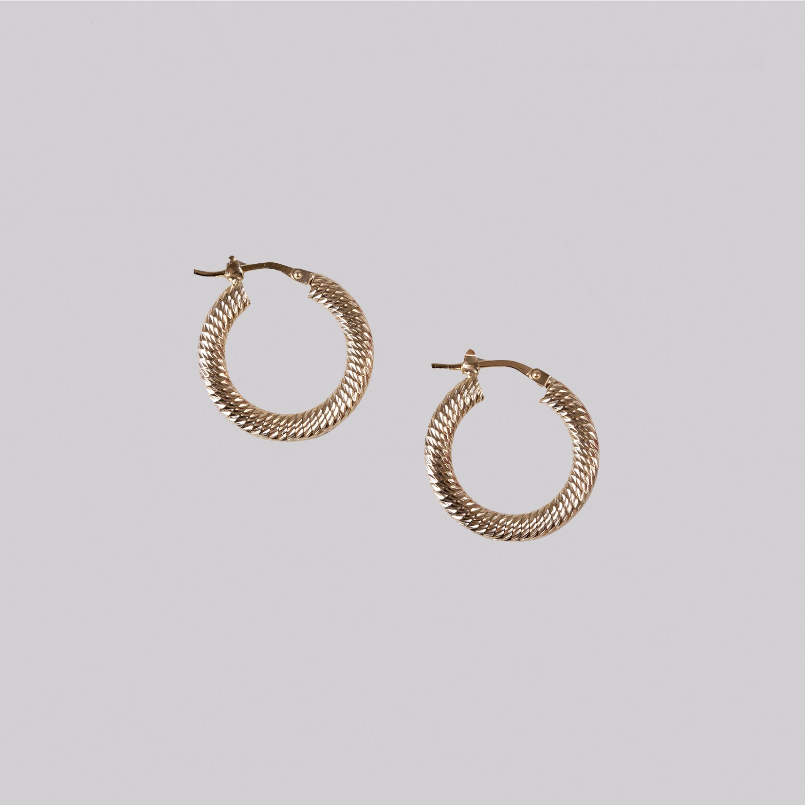 Gold Textured Hoop Earrings