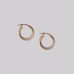 Gold Textured Hoop Earrings