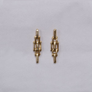 9ct Gold Chain Stud Earrings